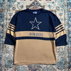 Vintage Starter Dallas Cowboys 1/2 Sleeve Sweatshirt Size XL